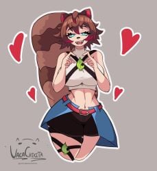 animal_ears animal_tail big_ass big_breasts big_butt big_thighs big_titties blue_eyes breasts brown_hair chica_peruana_pendeja_se_autopapea_asi_mismo clothing curvaceous curvaceous_female curvaceous_figure curvy curvy_figure curvy_hips female female_focus latam_virtual_youtuber raccoon raccoon_ears raccoon_girl raccoon_tail rakkun twitch vacachikita virtual_youtuber vtuber