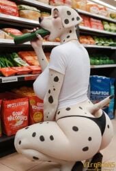 101_dalmatians ai_generated animated anthro ass bodily_fluids bubble_butt canid canine canis closed_eyes clothing curvaceous curvy_figure dalmatian deep_throat domestic_dog fellatio female food food_fetish food_play footwear furry high_heels looking_at_viewer mammal mature_female oral penile perdita saliva sex shaking_butt shirt shoes solo store t-shirt tagme teasing thong tongue tongue_out topwear underwear video video vlrgromns voluptuous