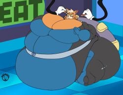 bbw big_breasts breasts cleavage female furry huge_breasts mad_n_evil overweight tagme thick_thighs weight_gain wide_hips