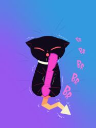 3:4 anonymous_artist black_body collar domestic_cat felid feline felis feral ghost hi_res mammal nude panty_and_stocking_with_garterbelt red_eyes red_nose sex_toy simple_background solo spirit tail vibe_(panty_and_stocking_with_garterbelt) vibrator