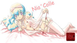 blush bow chiaki_lsd choker flat_chest frills hairbow lingerie multicolored_hair nia_colle nia_teppelin nipples panties side-tie_panties tengen_toppa_gurren-lagann tengen_toppa_gurren_lagann thighhighs underwear