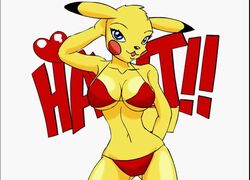 bikini breasts clothes female female_only female_pikachu fur furry furry_only nin10doh nintendo pikachu pikanjo pokémon_(species) pokemon pokemon_rgby pokemon_snap_xxx solo swimsuit yellow_fur