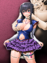 blue_eyes blush breast_grab breasts gundam gundam_00 highres marina_ismail vibrator