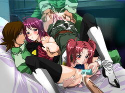 anal black_legwear black_thighhighs blush breast_grab breasts censored cum cum_explosion cum_inside dildo doggy_style doggy_style group_sex gundam gundam_seed gundam_seed_destiny lolita_channel lunamaria_hawke meyrin_hawke orgy panties red_hair sex siblings sisters underwear