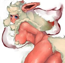 blue_eyes eeveelution flareon fur_over_nipples furry nintendo pokémon_(species) pokemon pokemon_rgby pokemorph sindoll