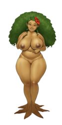 areola big_areola big_breasts breasts brown_eyes curvy dryad fat_mons flower green_hair hair_flower maku_tree monster_girl nikcesco nipples nude oracle_of_ages perky_breasts plump plump_labia pointy_ears puffy_areola pussy tan-skinned_female tan_skin the_legend_of_zelda thick_thighs thighs wide_hips