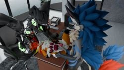 16:9 2026 3d_(artwork) anal anal_sex animal_genitalia animal_penis anthro armor ass ball_tuft balls biped black_body black_fur black_hand black_hands blender_(artwork) blonde_hair blue_body blue_fur blue_hair blue_penis body_hair breastplate c.a.m. cane9 canid canine canine_genitalia canis chair chest_fur chest_hair chest_tuft chrome chrome_body collar colored computer computer_keyboard cybernetic_arm cybernetic_hand cybernetic_limb cybernetics desk digital_media_(artwork) digitigrade dragon electronics elkslickhound erection eyewear face_fucking fellatio fingers flaccid flaccid_while_penetrated fluffy fluffy_ears fluffy_hair fluffy_neck_fur fluffy_tail fur furniture genitals glasses glowing glowing_body glowing_eyes green_body green_eyes grey_body grey_fur grey_hair group group_sex hair hi_res irrumatio jackal knot knotted_penis lying lying_on_desk machine male male/male male_penetrated male_penetrating male_penetrating_male mammal metal metallic_body military multicolored_body multicolored_fur multicolored_hair mythological_creature mythological_scalie mythology neck_tuft novabeast nude office office_chair on_back open_mouth oral orange_body pawpads paws penetration penile penis penis_in_mouth printer prosthetic prosthetic_arm prosthetic_hand prosthetic_limb protogen protogen_armor protogen_face protogen_visor protogenized red_penis robotic robotic_arm robotic_hand robotic_limb scalie screen screen_face sex smile soldier special_forces table tail tail_tuft threesome tongue tongue_out trio tuft vibincane9 warrior wearing_glasses white_body white_fur widescreen yuri_chacal