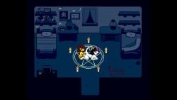 2d accurate_art_style animated bedroom catti_(deltarune) deltarune glorianmarsnsfw human_on_anthro kris_(deltarune) pixel_art ritual ritual_sex satanic sex suicidalpixel tagme video