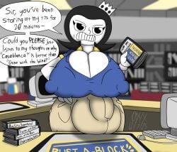 1futa 2d angry ashily_(trevorsgaming) background balls big_ass big_breasts big_butt big_nipples big_thighs black_and_white black_hair blockbuster breasts bulge bulge_through_clothing bulge_under_clothes cleavage close_up clothed clothing color colored digital_art digital_drawing_(artwork) digital_media_(artwork) disappointed disappointed_look employee employee_uniform erect_nipples erect_nipples_under_clothes frowning frowning_at_partner frowning_at_viewer fully_clothed futa_balls futa_bulge futa_only futanari huge_breasts huge_cock large_ass looking_at_viewer onyx_twilight pale-skinned_female pale_body pale_skin pants pissed_off pov retail retail_store retail_worker rubberhose solo store_clerk store_sign store_uniform tall tall_female thick thick_ass thick_hair thick_hips thick_legs thick_thighs toon toony toony_face twitter_link uniform uniform_female upset vhs vhs_case vhs_tape video_store voluptuous voluptuous_female voluptuous_futa white_body wide_hips working