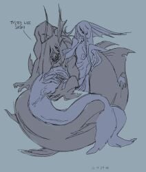 1boy 1girls 2024 couple covering_mouth dialogue fins fish_tail licking_pussy long_hair merfolk mermaid mermaid_tail merman monster monster_boy monster_girl muscular muscular_male non-human non-mammal_breasts pussy pussy_juice pussy_lips saliva_trail self_upload siren spread_pussy thin_female yesyespleasedo