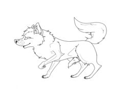 canine darachi dog dripping feral furry grin gubru line_art lobo male_only no_humans penis precum side_view wolf