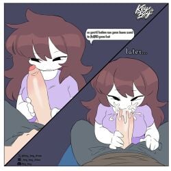 comic cum cum_in_mouth face_fucking jaiden jaiden_animations jaidenanimations key_boy masturbating_during_fellatio