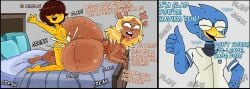 antlers ass_ripple beak bed bed_creaking bedroom berdly big_breasts bird_humanoid blonde_hair blue_fur brown_hair bubble_butt creaking creaky_bed crying cuckold cum_inside deer_girl deltarune dirty_talk english_text excessive_cum fast_thrusts fluffy_tail furry furu_flami glasses gray_background hidden_eyes huge_ass human_on_anthro kris_(deltarune) messy_hair netorare noelle_holiday ntr penetration sex smiling sweating tongue_out vaginal_penetration yellow_skin