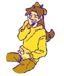 blush fully_clothed jacking_off karomakich long_hair masturbation platon_(shurik_i_sharik) scott_and_scout shurik_i_sharik solo_male