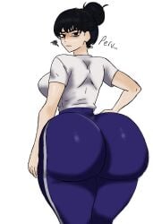 1girls anger_cloud anger_symbol asa's_mother ass ass_focus black_hair blue_pants chainsaw_man child_bearing_hips curvaceous curvaceous_figure curvy curvy_female curvy_figure curvy_hips digital_drawing_(artwork) digital_media_(artwork) grumpy jpg justchris looking_at_viewer looking_back looking_back_at_viewer milf no_background simple_background solo solo_female solo_focus twitter_link upset voluptuous voluptuous_female white_background wide_hips