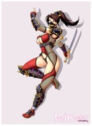 1girls bandai_namco big_ass big_breasts big_thighs breasts curvaceous curvy curvy_figure digital_media_(artwork) dualfaceart female female_only hips huge_ass huge_breasts huge_thighs kunoichi large_ass large_breasts large_thighs light_skin mature mature_female namco ninja onagi slim_waist soul_calibur soul_edge taki thick thick_hips thick_legs thick_thighs thighs voluptuous waist wide_hips