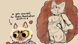 16:9 ambiguous_gender anthro areola arm_grab bite_mark blush blush_lines bodily_fluids book breasts brown_markings bruised caption clasp clenched_teeth cloak clothing daydream dipstick_ears directional_arrow disembodied_hand domestic_cat dripping duo ear_markings english_text exposed eyelashes facial_markings fantasizing felid feline felis female female/ambiguous forced forced_exposure freckles fur genital_fluids genitals hands_behind_back head_markings hi_res holemann humiliation humiliation_fetish imagination mammal markings marquis_de_cat_(root) mask_(marking) multicolored_ears nipples one_eye_closed picture_in_picture pink_inner_ear pink_nose pointy_ears prick_ears purple_cloak purple_clothing reading reading_book restrained root_(game) scratches tan_body tan_fur teeth text thought_bubble torn_clothing vaginal_fluid_drip vaginal_fluids vulva welling_tears widescreen yellow_sclera