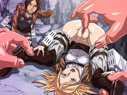 2boys 2girls attack_on_titan censored christa_lenz female historia_reiss imminent_rape pussy rape shingeki_no_kyojin size_difference tagme titan titan_(shingeki_no_kyojin) yawakon ymir_(shingeki_no_kyojin)