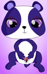 female female_only front_view fur littlest_pet_shop looking_at_viewer mammal nude ohohokapi panda penny_ling purple_eyes purple_fur solo spread_pussy tagme white_fur