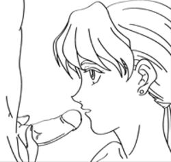 1girls animated black_and_white fellatio female gundam gundam_wing human long_hair low_res male monochrome oral penis relena_peacecraft sos_(soshimi) unseen_male_face