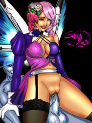 1boy 1girls alisa_bosconovitch big_breasts breasts cleavage female human male pussy_juice reverse_cowgirl_position robot_girl seth_(street_fighter) seth_(street_fighter)_(male) straight street_fighter tekken vaginal_penetration