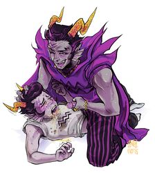 2013 2boys clothing cronus_ampora crying domination erection fins forced forced_yaoi gay grey_skin hand_on_head held_down homestuck horns incest laughing male male_only maledom ms_paint_adventures open_mouth orphaner_dualscar p-ro peeing peeing_in_mouth penis purple_eyes purple_hair rape scar sharp_teeth short_hair uncensored urine watersports white_background