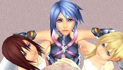 3d aqua_(kingdom_hearts) cum disney ejaculation faceless_male female foursome kairi kingdom_hearts namine penis pov ratounador square_enix teamwork xnalara