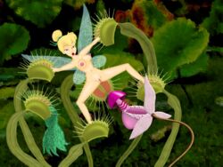 1girls captured disney disney_fairies fairy fairy_wings nipples nude peter_pan_(disney) plant_vore restrained tagme tinker_bell tyke44060 venus_flytrap vore