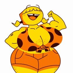 animated breasts buckteeth cleavage flexing flexing_bicep freckles hair_over_eyes hand_behind_back large_breasts legoskellydude loop looping_animation muscular muscular_female sarah_(valerian_high) shorts tagme tagme_(artist) thick_thighs thunder_thighs tied_hair topwear valerian_high wide_hips yellow_body yellow_hair