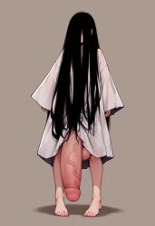 1futa absurd_res absurdres ai_generated barefoot big_balls big_cock big_dick big_penis black_hair feet futa_only futanari hair hair_covering_face huge_balls huge_cock hyper hyper_balls hyper_penis large_balls large_cock large_dick large_penis long_hair long_penis long_sleeves novelai pale_skin pale_skinned_female penis penis_bigger_than_head penis_out penis_to_the_ankles sadako_yamamura simple_background stable_diffusion the_ring veins_on_dick veiny_penis very_long-haired_female very_long_hair white_dress yamamura_sadako