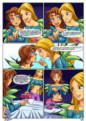 2010s 2013 2girls 5:7 5_fingers 5_panel_comic alternate_version_available arabatos arms_around_neck artist_name blackmail blonde_hair blonde_hair_female box breasts brown_hair brown_hair_female clothing comic comic_page cornelia_hale disney english_dialogue english_text eyes fairy fairy_only fairy_wings female female_focus female_only hair hentai_foundry irma_lair jpg long_blonde_hair long_brown_hair long_hair medium_breasts mouth open_eyes open_mouth page_2 page_number questionable rubber rubber_clothing shiny_clothes signature smiling_at_another speech_bubble talking_to_another teenager teeth text visible_teeth w.i.t.c.h. wings yuri