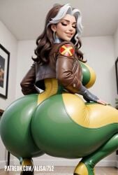 3d 3d_animation ai_generated alisai752 artist_name ass ass_bigger_than_head ass_focus big_ass bodysuit bouncing_ass brown_hair cameltoe costume earrings female female_only fingerless_gloves gloves green_eyes huge_ass latex latex_clothing looking_at_viewer looking_back looking_over_shoulder makeup marvel marvel_cinematic_universe marvel_comics marvel_rivals mutant mutant_(marvel) patreon_url patreon_username rogue_(evolution) rogue_(marvel_rivals) rogue_(x-men) shiny shiny_clothes smile smiling superhero superhero_costume superheroine thick thick_thighs thighs twerk twerking two-tone_hair video web_address white_hair
