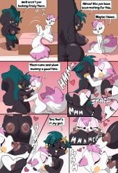 2026 absurd_res accessory age_difference anthro anus areola bed big_areola big_breasts big_butt big_tail biped black_nose bodily_fluids breasts buckteeth butt chair chest_tuft comic dialogue digitigrade duo english_text eye_contact eyebrows eyes_closed female female/female flower flower_in_hair fuf fur furniture generation_4_pokemon genitals hair hair_accessory half-closed_eyes heart_symbol hi_res humanoid_genitalia humanoid_vulva inside kissing licking looking_at_another looking_at_partner mature_female narrowed_eyes nintendo nipple_fetish nipple_lick nipple_play nipples nude older_female on_bed open_mouth pachirisu pink_hair pink_nose plant pokemon pokemon_(species) rosy_cheeks saliva saliva_on_tongue shiny_(petokikka) short_hair sitting sitting_on_bed speech_bubble spiked_tail spikes spikes_(anatomy) tack's_mom_(petokikka) tail teeth text tongue tongue_out tuft vulva white_body white_fur younger_female