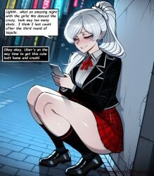 1boy 1boy1girl 1girls ai_generated anime anime_coloring anime_style bangs big_ass big_breasts black_jacket blue_eyes blush cel_shading city comic comic_cover comic_dub comic_page comic_panel comic_strip dialogue digital_art drunk drunk_bubble drunk_female drunk_sex english fanart female game_character hi_res high_ponytail high_resolution highres huge_ass huge_breasts manga_style medium_shot night panels patreon patreon_exclusive patreon_reward phanary phone ponytail portrait red_shirt ribbon rwby sexy sexy_body sexy_clothing sexy_female sexy_pose smile soft_shading sound_effects video_game_character weiss_schnee white_hair