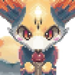 ambiguous_gender animated fennekin furry pixel_art pokemon pokemon_(species) tagme white_background