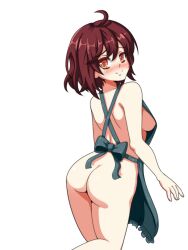1girls apron apron_only ass atelier_(series) atelier_sophie breasts female light-skinned_female light_skin naked naked_apron nepiris nude nude_female red_hair solo sophie_neuenmuller white_background