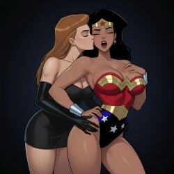 2girls ai_generated alternate_costume amazon bangs bare_arms bare_legs bare_shoulders behind_another big_breasts black_background black_dress black_gloves black_hair blue_leotard bracer breasts brown_hair cleavage closed_eyes collarbone contrapposto couple dc dc_comics dcau diana_prince dress duo earrings elbow_gloves female/female female_moaning female_only femdom femsub from_behind_position gloves gold_jewelry hand_on_chest hand_on_hip hand_up heroine highleg highleg_leotard hugging jewelry justice_league justice_league_unlimited kissing kissing_cheek legs legs_together leotard lezdom lezsub light_brown_hair lips lipstick long_hair love makeup medium_breasts mercy_graves mercy_graves_(justice_league) moaning moaning_in_pleasure multicolored_clothing multicolored_leotard multiple_females multiple_girls mutual_yuri neck open_mouth parted_bangs red_leotard red_lipstick romantic romantic_couple round_teeth sghero1234 short_dress silver_bracer silver_earrings silver_jewelry standing star star_(symbol) star_earrings star_print straight_hair strapless strapless_dress strapless_leotard superhero_costume superheroine superman:_the_animated_series superman_(series) teeth themysciran thick_thighs thighs tiara tube_dress two-tone_leotard upper_teeth upper_teeth_only villainess wonder_woman wonder_woman_(dcau) wonder_woman_(series) yuri