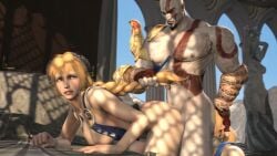 1boy 2girls 3d anilingus animated blonde_hair breasts cassandra_alexandra crossover doggy_style duskhorn eastern_and_western_character female god_of_war kratos male male/female pulling_hair self_upload short_video shorter_than_30_seconds sisters sophitia_alexandra soul_calibur sound source_filmmaker straight straight_sex tagme threesome vaginal_penetration vaginal_sex video