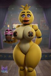 1girls 3d 3d_(artwork) ai_assisted ai_generated animatronic animatronic_female anthro arcade avian avian_humanoid bare_breasts barely_clothed bird bird_feet bird_girl black_eyebrows chicken chicken_girl cupcake curvy eyeshadow fan_art feather_tuft feathers female female_focus five_nights_at_freddy's five_nights_at_freddy's_2 fnaf front_view fur furry grin halterneck happy high_quality high_resolution highres holding_object hourglass_figure indoors large_breasts lewdstein lights long_eyelashes looking_at_viewer neon_lights nipples nipples_covered open_mouth pizzeria purple_eyes smile solo standing tail_tuft thick thick_hips thick_legs thick_thighs tongue_out toy_chica_(fnaf) voluptuous voluptuous_female white_panties wide_hips yellow_body yellow_feathers yellow_fur