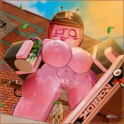 1girls 3d areolae big_breasts breasts carbdorb forsaken_(roblox) large_breasts nipples nude nude_female outdoors pink_skin public_nudity pussy roblox roblox_game robloxian skate_park skateboard solo spray_can steam sweat tagme thick_thighs thighs veeronica