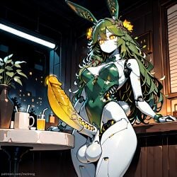 ai_generated big_balls big_cock big_penis bunny bunny_costume bunny_ear bunny_ears bunny_futa bunny_girl bunnygirl bunnysuit dickgirl dickgirl_focus dickgirl_only dryad erection female female_focus fishnet_legwear fishnet_tights futa_focus futa_only futanari futanari_focus futanari_only girl girl_focus girl_only glowing_eyes glowing_penis green_bunny_ears green_bunnysuit green_hair huge_balls huge_cock intersex intersex_focus intersex_only large_balls large_cock large_penis legwear leotard meimeg no_mouth oc original_character plant_hair restaurant restaurant_background robot robot_girl robot_humanoid robotic robotic_penis solo_dickgirl solo_female solo_futa solo_futanari solo_girl solo_intersex tights white_skin yellow_eyes yellow_penis