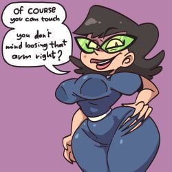 aka_h eleanor_butterbean glasses huge_breasts thick_thighs wasp_waist wide_hips