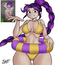 1girls bikini digital_art digital_drawing_(artwork) doll_girl doll_joints female floating humanoid humanoid_only ibispaintx lily_lovebraids lily_lovebraids_(poppy_playtime) living_doll poppy_playtime poppy_playtime_(chapter_5) purple_hair the_shadowbhor
