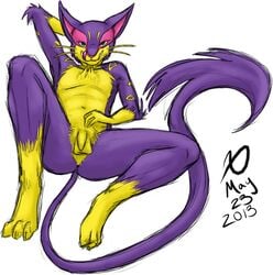 1boy anthro body_fur color feline flaccid_penis foreskin furry humanoid_penis intact liepard long_foreskin male male_only male_pubic_hair nude_male penis pokemon single sketch smooth_penis tail tail_tuft tongue tongue_out toony uncut unretracted_foreskin xathoa