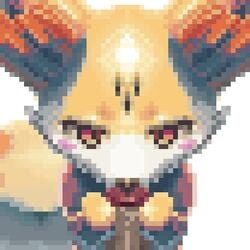 ambiguous_gender animated fennekin furry pixel_art pokemon pokemon_(species) tagme white_background