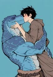 2boys abs age_difference ai_generated anthro anthro_on_human bara big_dom_small_sub big_muscles big_pecs blue_body daddy ddkk dilf duo fangs gay holding_partner hug huge_muscles huge_pecs human human_on_anthro hunk interspecies intimate kissing larger_anthro larger_male lizard lizardman loincloth male male/male male_focus male_only muscles muscular muscular_anthro muscular_male navel older_anthro older_anthro_younger_human older_male older_man_and_younger_boy older_on_young pecs reptile romantic romantic_couple scalie sfw size_difference smaller_human smaller_male topless topless_male tribal tribal_jewelry yaoi younger_human younger_male