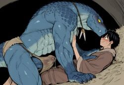 2boys abs age_difference ai_generated anthro anthro_on_human bara big_dom_small_sub big_muscles big_pecs big_penis blue_body blush daddy ddkk dilf duo erection fangs gay holding_partner hug huge_muscles huge_pecs human human_on_anthro hunk imminent_sex interspecies intimate larger_anthro larger_male lizard lizardman loincloth male male/male male_focus male_only muscles muscular muscular_anthro muscular_male navel older_anthro older_anthro_younger_human older_male older_man_and_younger_boy older_on_young pecs penis reptile romantic romantic_couple scalie size_difference smaller_human smaller_male sweat topless topless_male tribal tribal_jewelry yaoi younger_human younger_male