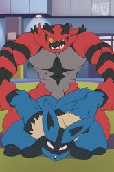 2025 2d_animation abs anal anal_sex animated anthro anthro_on_anthro anthro_penetrated anthro_penetrating anthro_penetrating_anthro arm_grab arm_pull ass bara bareback bent_over biceps big_butt big_muscles big_penis bubble_butt duo erection eye_roll from_behind_position front_view fucked_silly fur generation_4_pokemon generation_7_pokemon genitals humanoid_genitalia humanoid_penis incineroar kneeling looking_pleasured loop lucario male male/male male_penetrated male_penetrating male_penetrating_male misterj muscles muscular muscular_anthro muscular_male navel nintendo nude open_mouth pecs penetration penile penile_penetration penis penis_base penis_in_ass pokemon pokemon_(species) prison_guard_position sex short_playtime smile teeth thick_arms thick_thighs thrusting tuft watermark yaoi