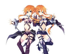 2girls chains date_a_live orange_hair shackles sisters tagme yamai_kaguya yamai_yuzuru