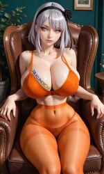 ai_art ai_generated ai_generated_art ai_generated_image aikunoichi anime ass bikini blue_eyes booty bra breasts dagashi_kashi ecchi female hentai hotaru_shidare lace lewd lingerie nsfw orange_bra orange_panties pantie panties patreon rule34 sfw